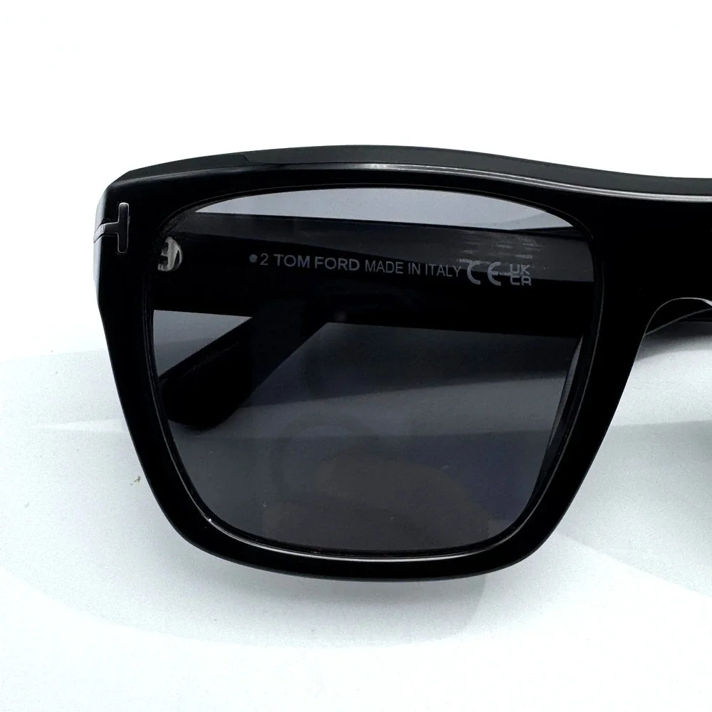 Tom Ford Sunglasses Alberto TF1077-N 01D Black Browline Polarized Gray Lens 55mm